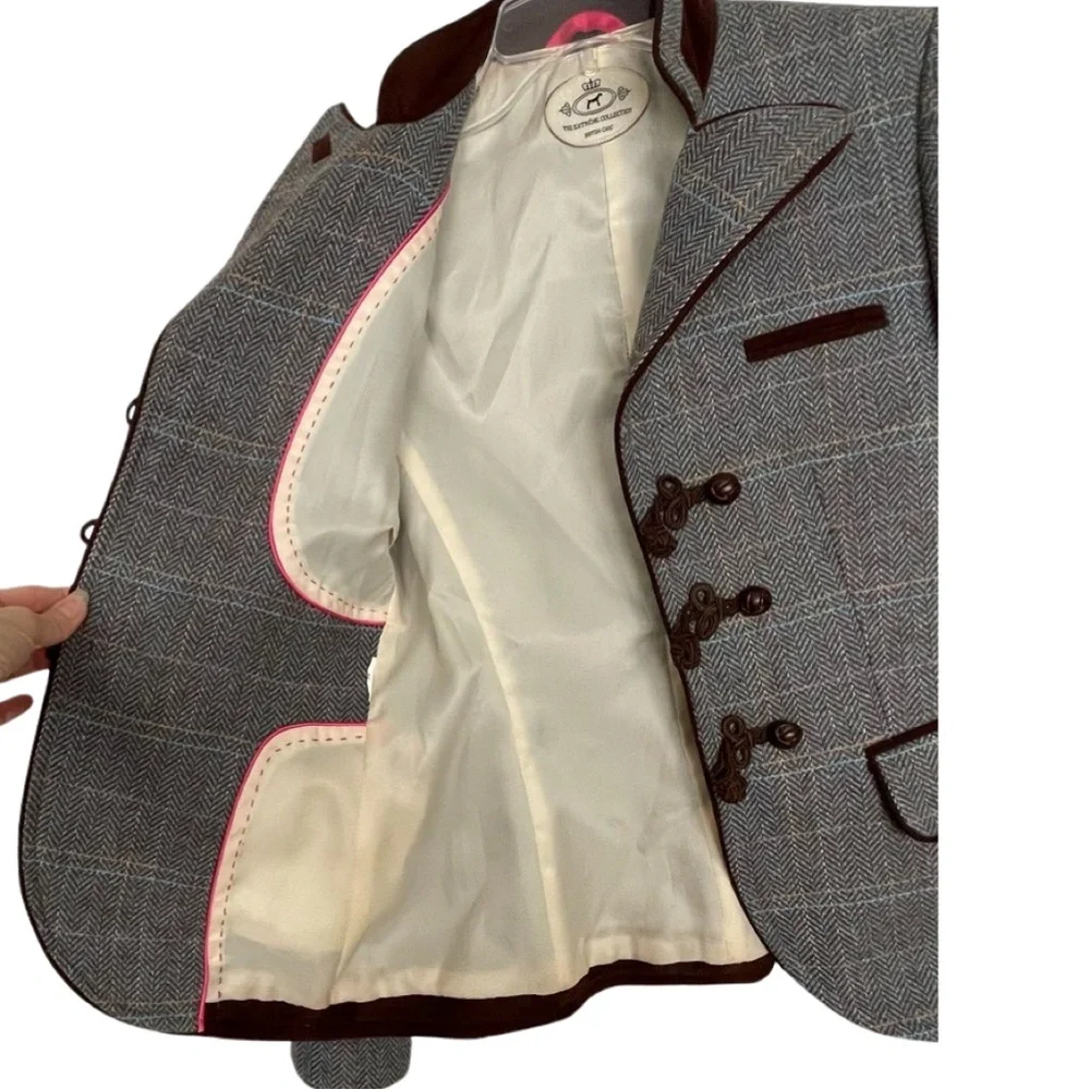 The British Collection Wool Chevron military blazer Prep School Quiet luxury - Picture 5 of 13